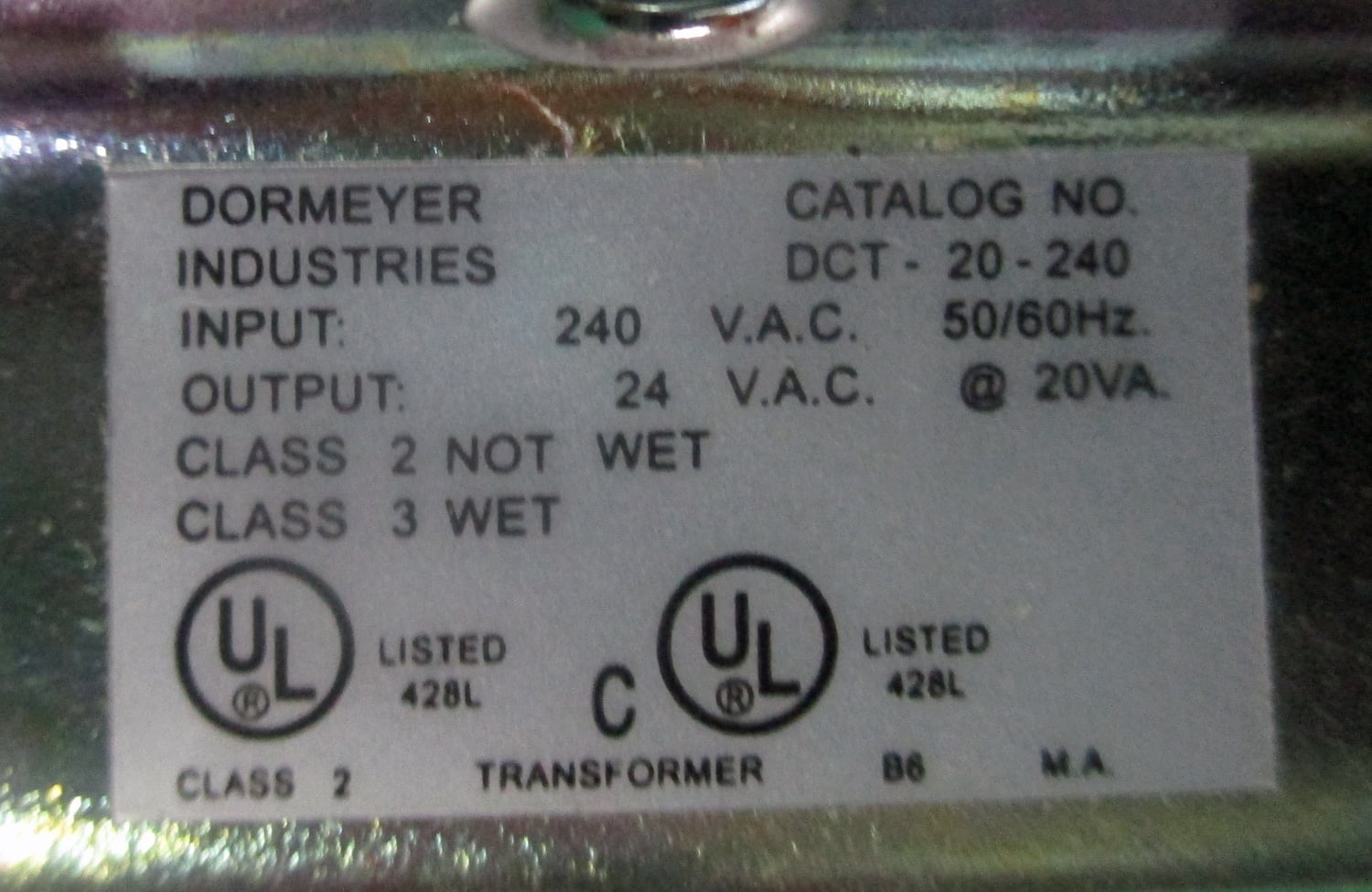 Transformer 240V/24V, Yukon Snap Chiller 9 Transformer 240V/24V, Yukon Snap Chiller