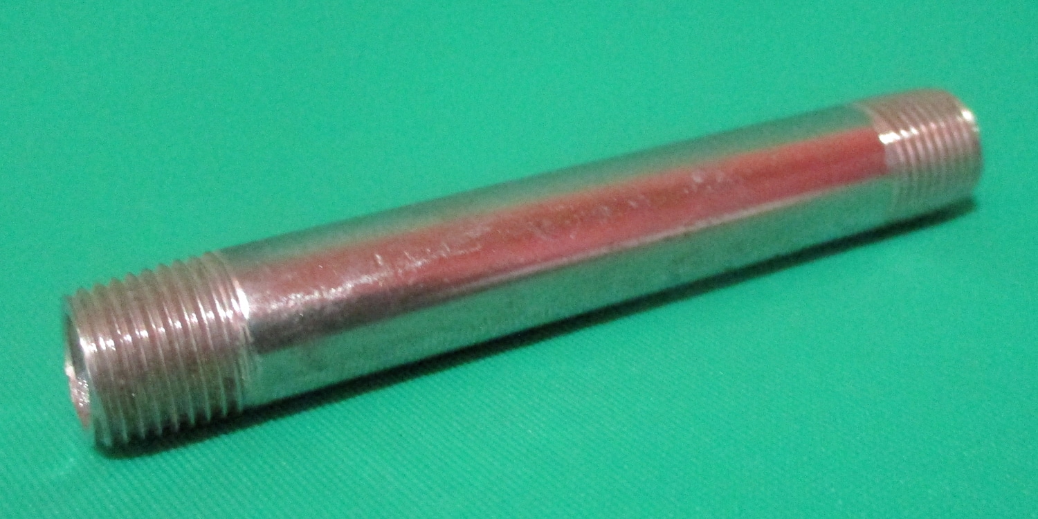 Nipple 304 SS, .125 NPT, 2 1/2" L 3 Stem for Drain Valve 2 5/8"L main photo