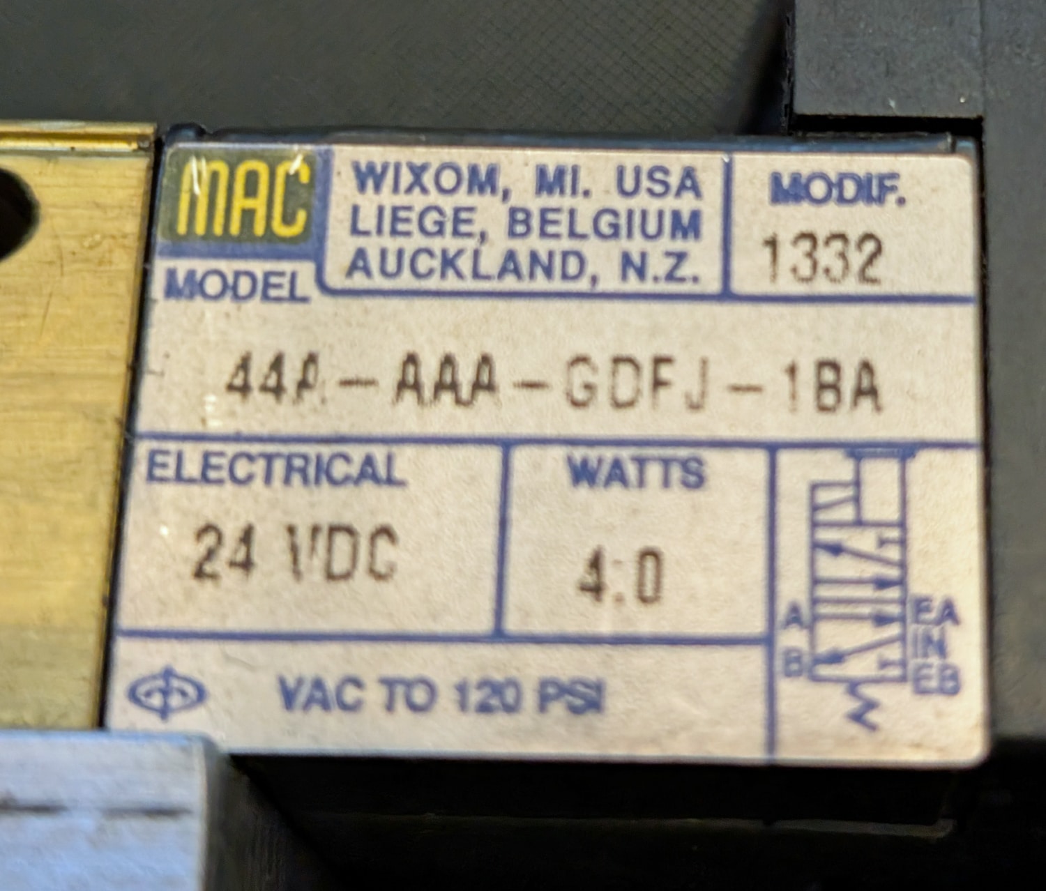 Solenoid Valve With Manifold, 24Vdc