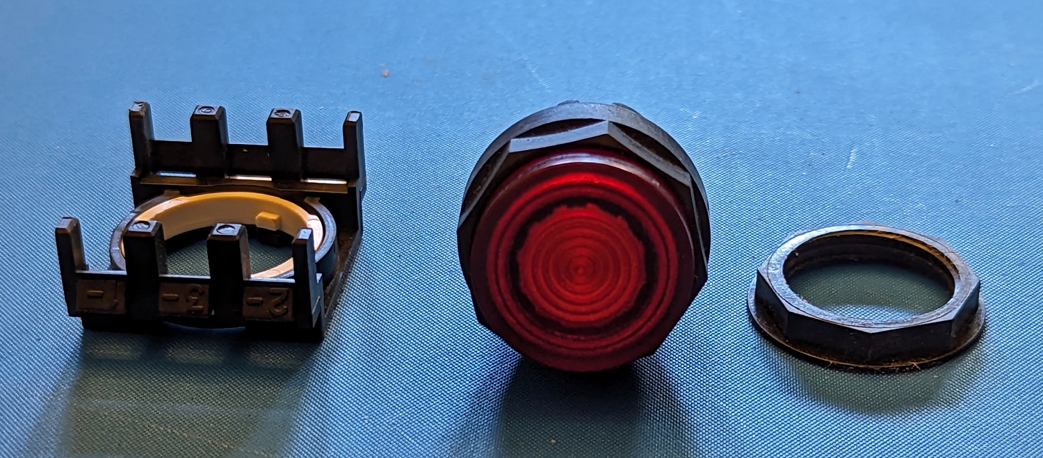 Push Button, Red 5 close up
