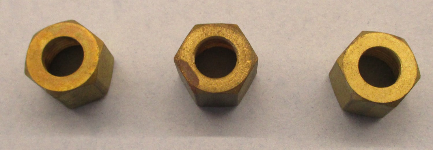 Nut, Brass Compression, for 5/16" OD tubing, pkg of 3 5 Comp. Nut for 5/16" OD tubing