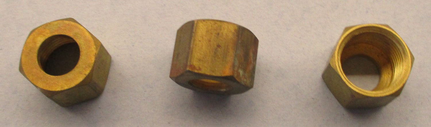 Nut, Brass Compression, for 5/16" OD tubing, pkg of 3 3 Comp. Nut for 5/16" OD tubing