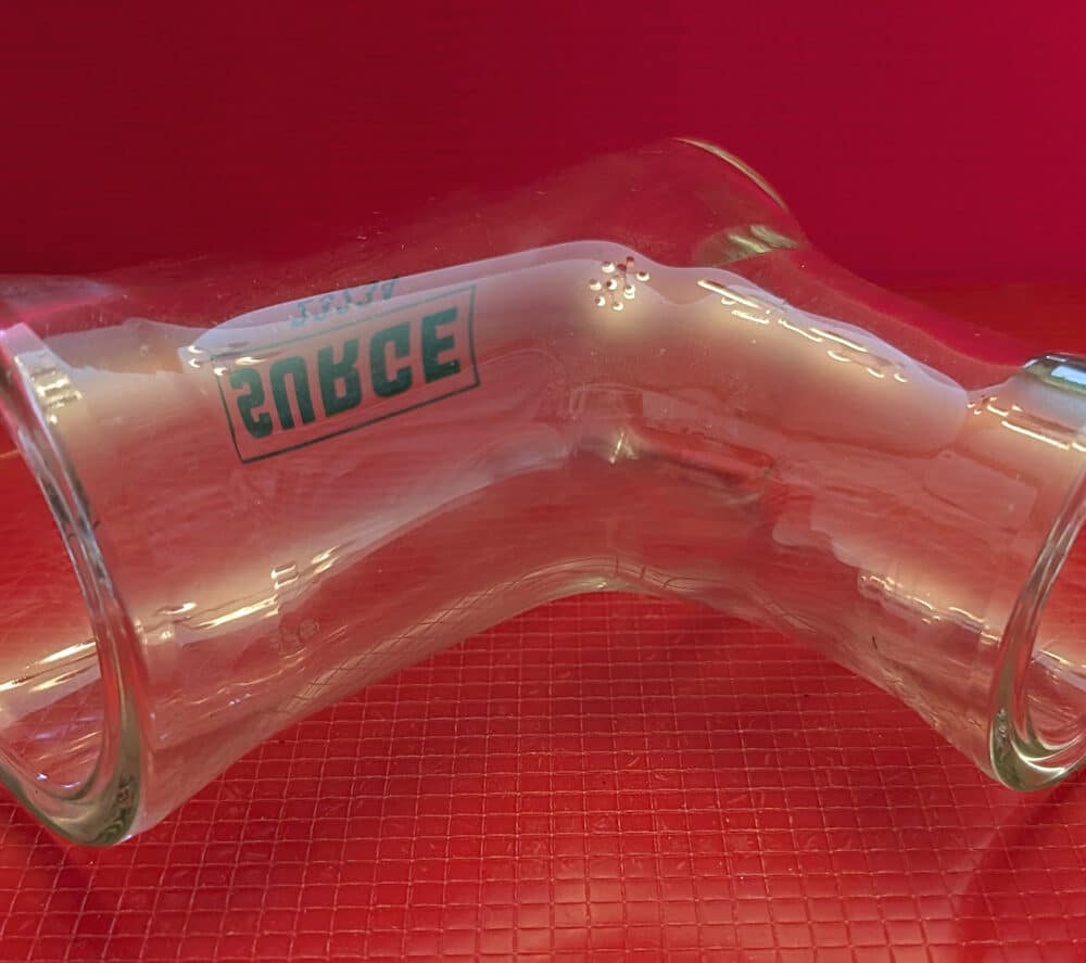90° Glass Reducer Elbow, 2" to 1 1/2"