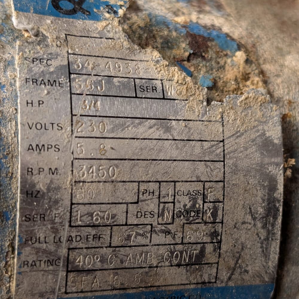 Motor W/Pump, 3/4 Hp, Single Phase