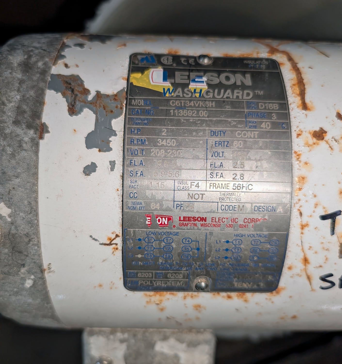 2 Hp Duck Washguard Motor