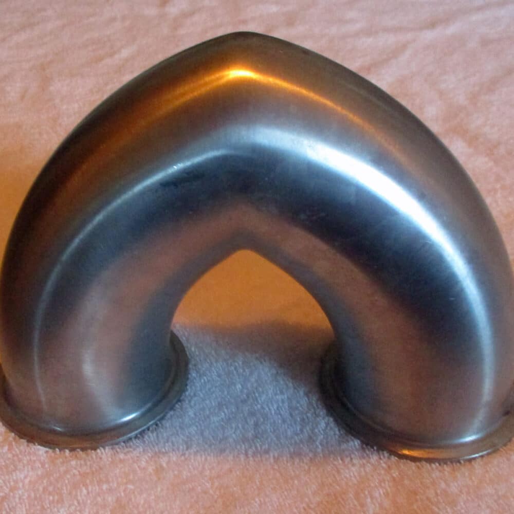 3" elbow with 180° V-bend 6 1/2" tall by 9 1/2" wide overall main photo