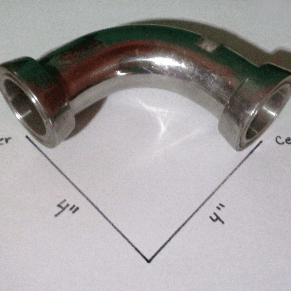 1 1/2&Quot; 90° Elbow, Glass X Glass, 6 3/4&Quot;L O/All