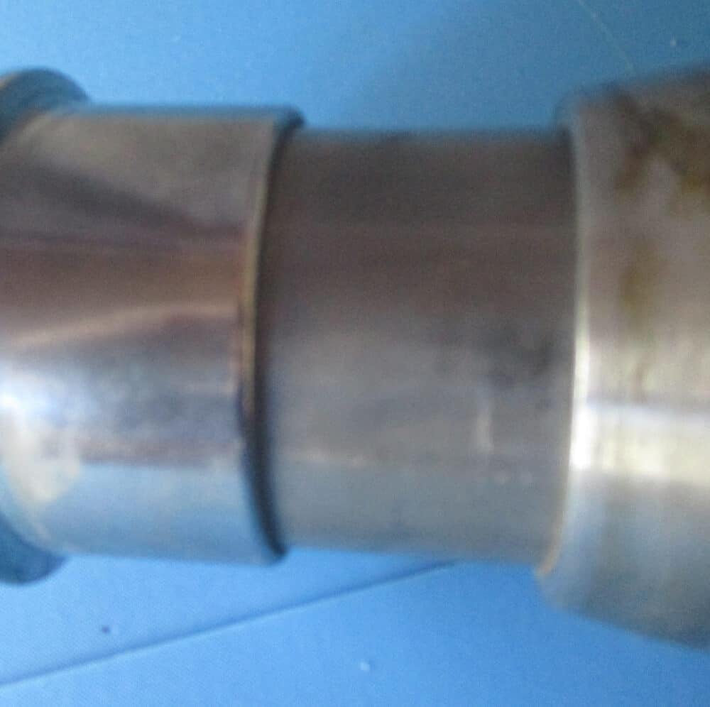 2" SS Pipe, Glass x Roll on Tri-Clover 3 5/16" L