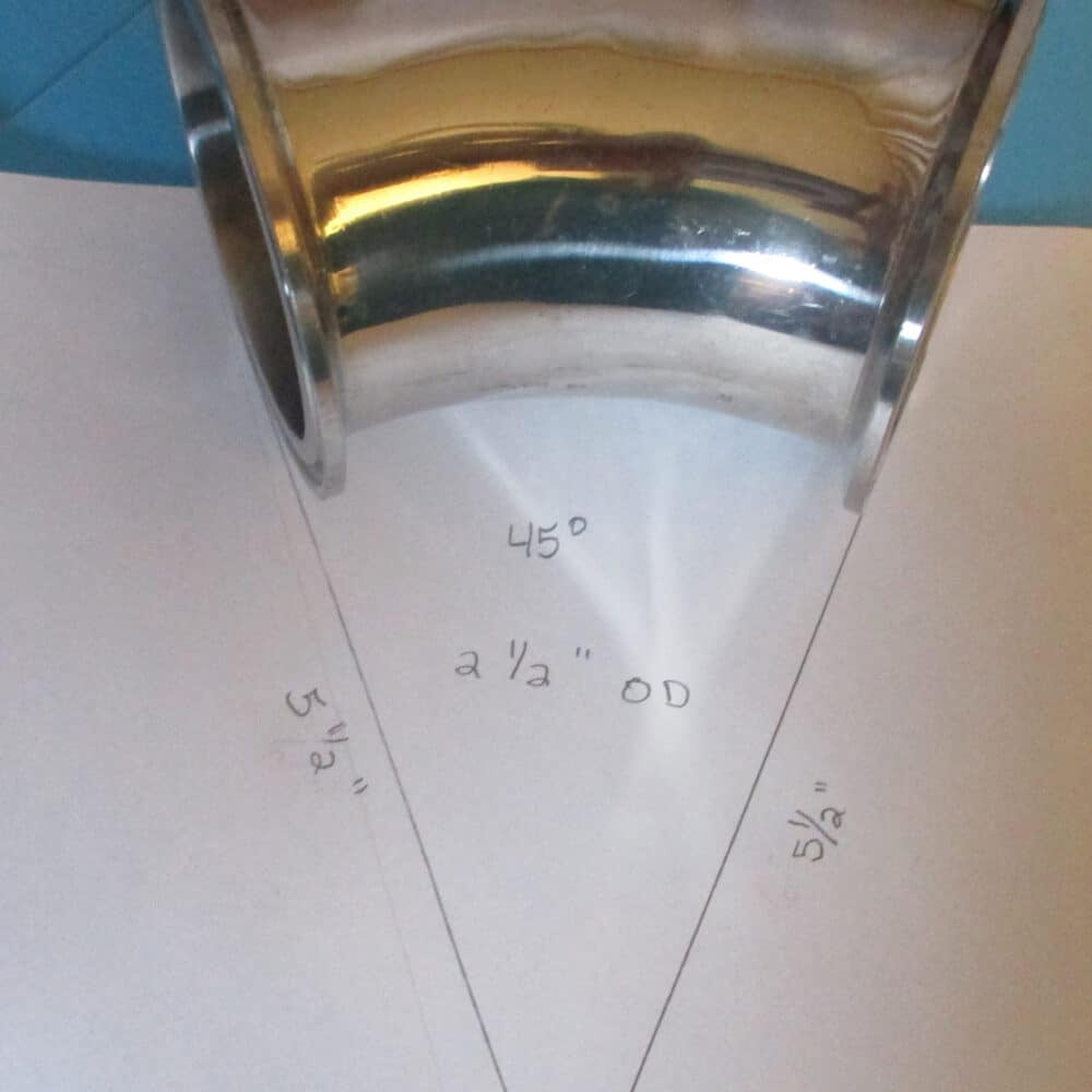 Elbow 45°. 2 1/2"