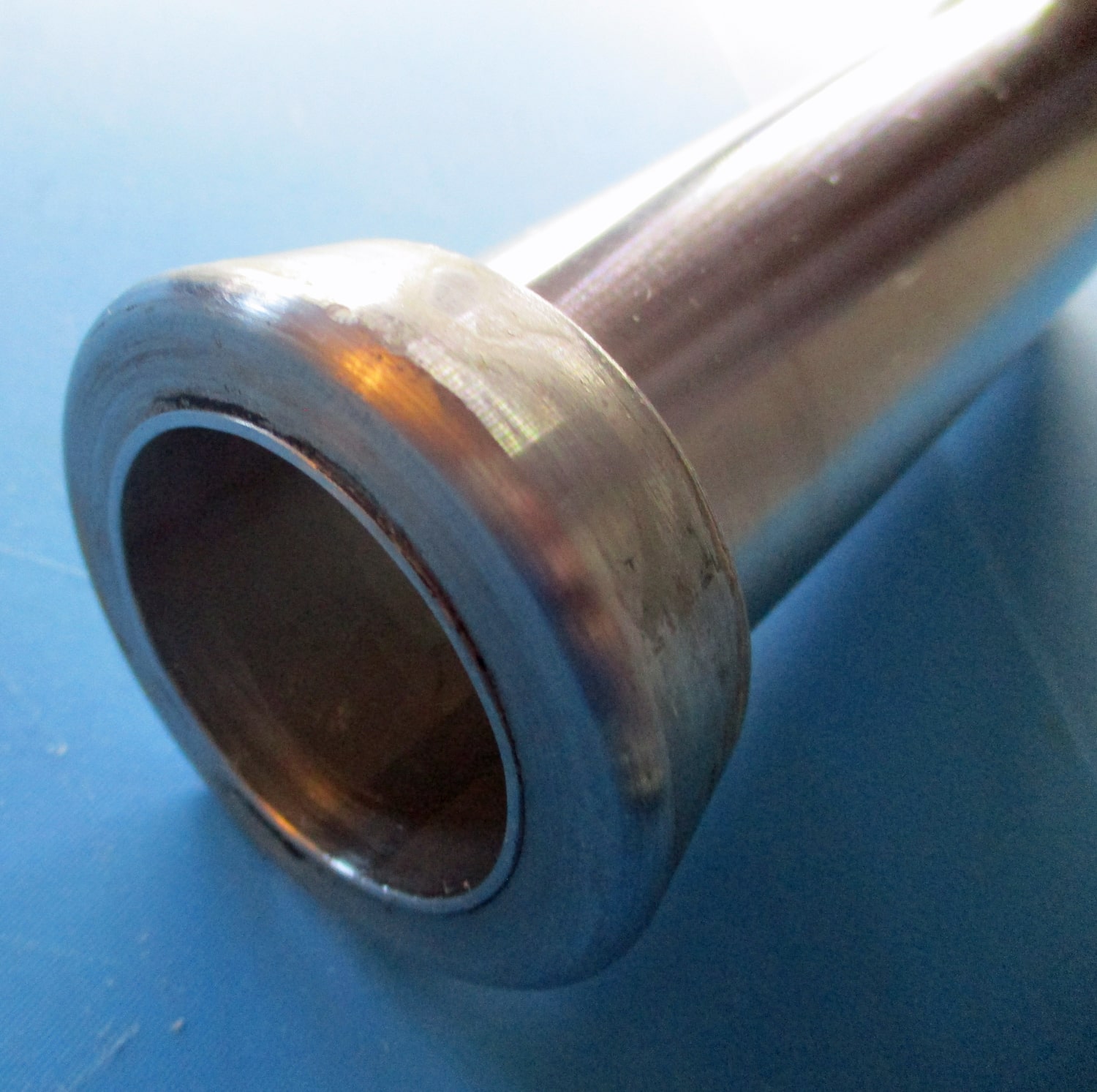 1 1/2" SS Pipe, Glass x Roll on Tri-Clover, 6 1/2" L 7 1 1/2" SS Pipe, Glass x Roll on Tri-Clover, 6 1/2" L