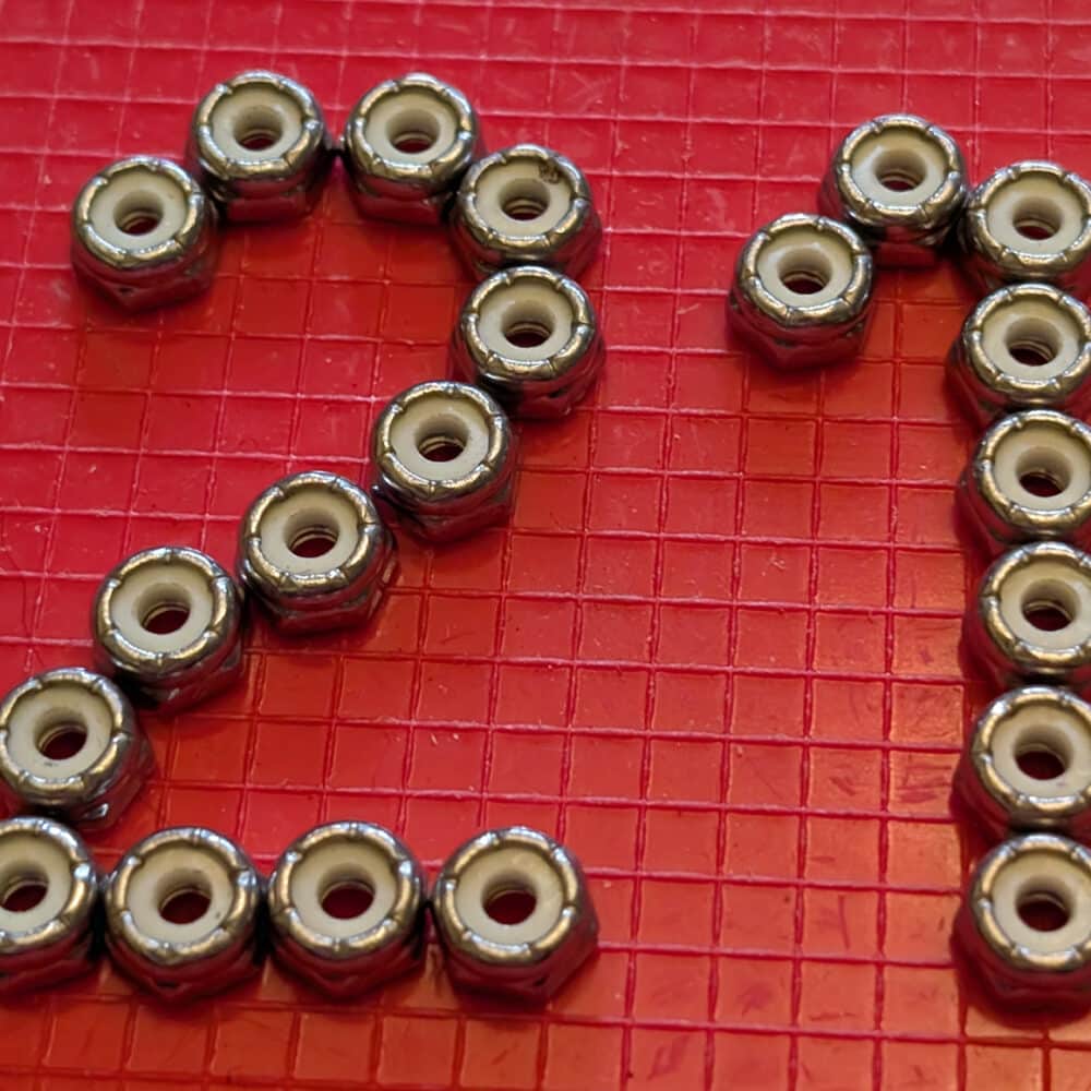 Locking Hex Nut, SS w/Mylar, #6-32 THD SZ, Pkg/21