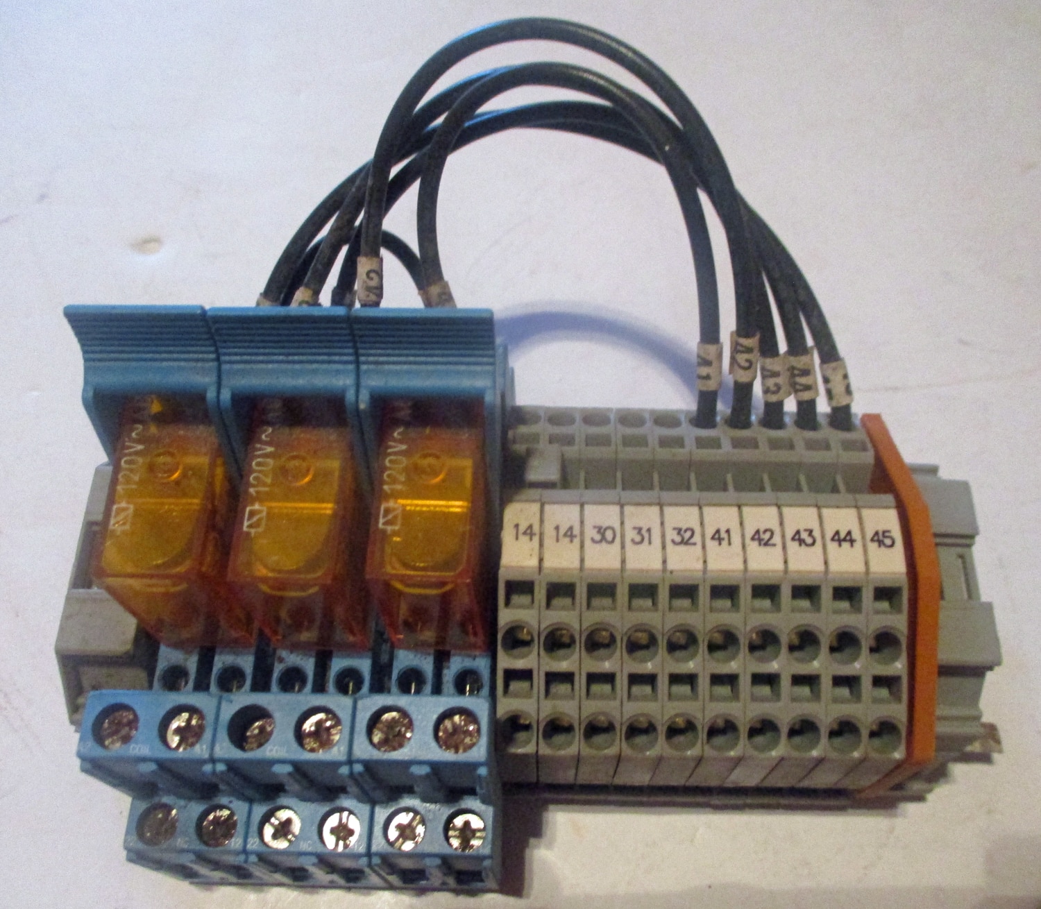 Terminal Block for Navigator w/Din Rail, Spare Parts & 120VAC Relays 4 close up