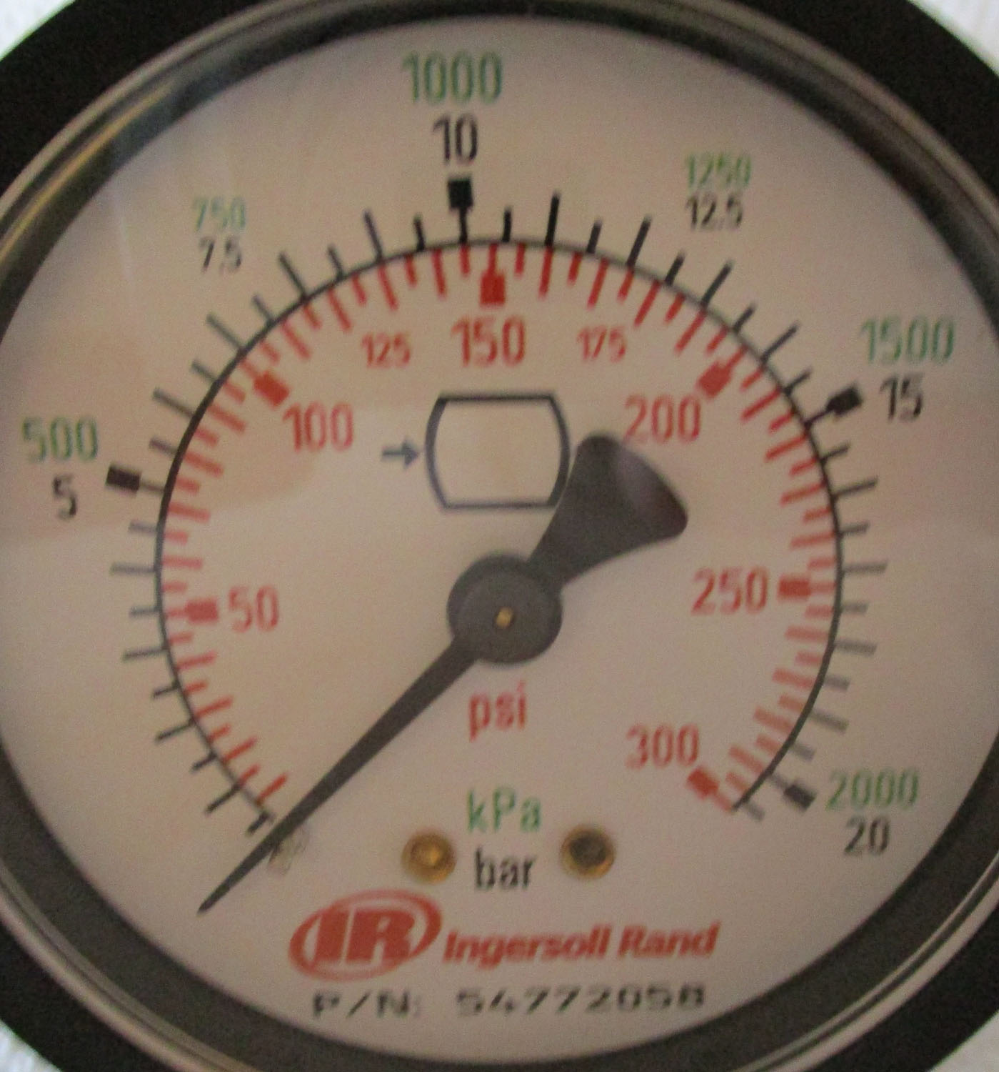 Gauge for Air Pressure, Panel Mount, 0-300 PSI 5 Gauge Air Pressure Panel Mount 0-300 PSI