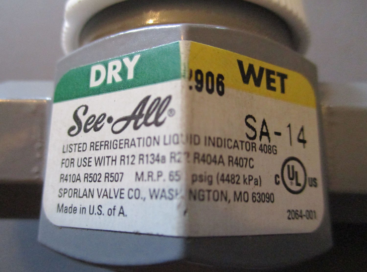 Indicator Moisture &Amp;Amp; Liquid Sight Glass 1/2&Amp;Quot; Male By 1/2&Amp;Quot; Male
