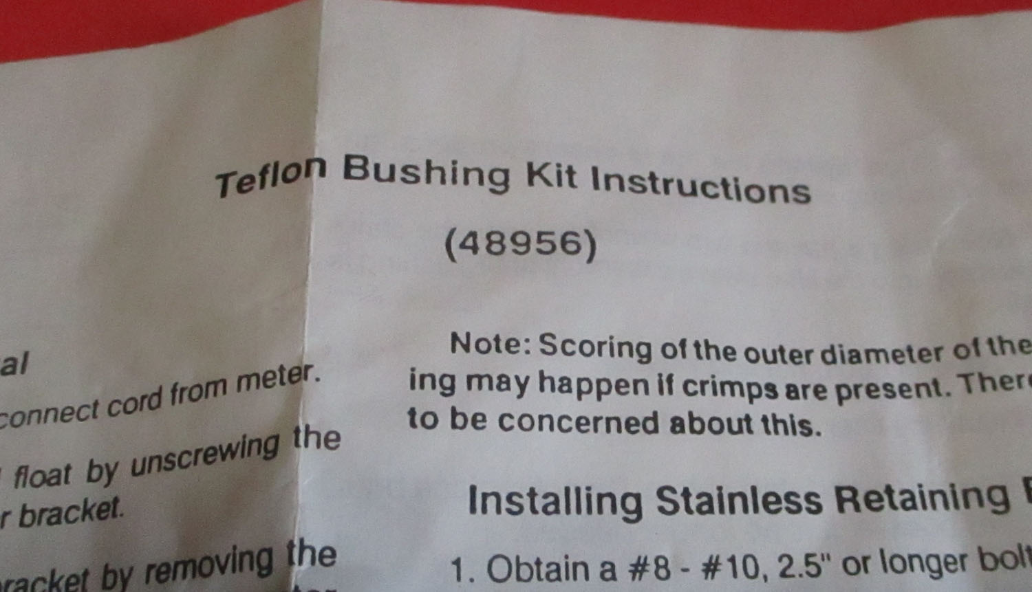 Bushing Kit Teflon for Surge Milk Meter 9 Bushing Kit Teflon for Surge Milk Meter