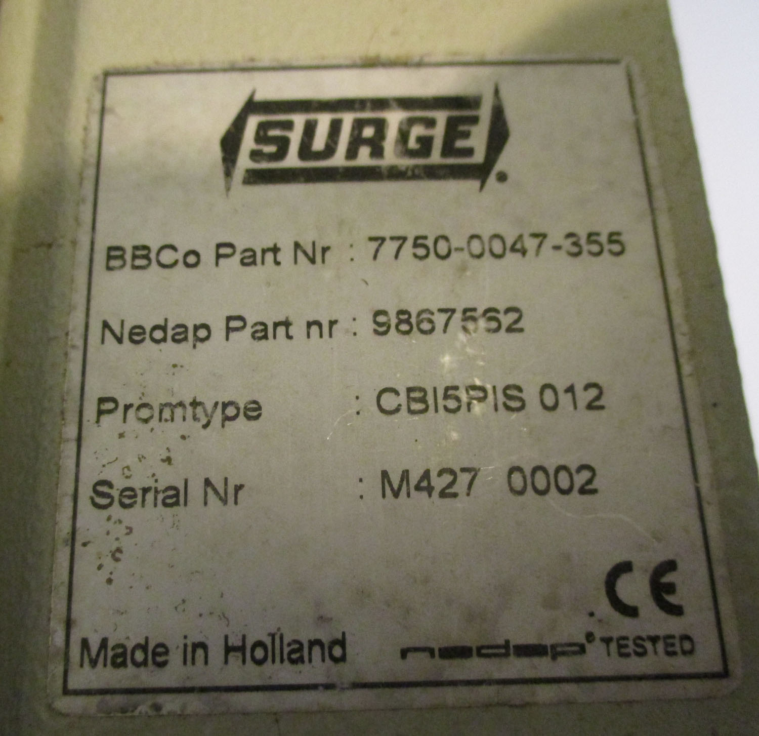 Box ID Control for Parts Only 4 Box ID Control for Parts Only