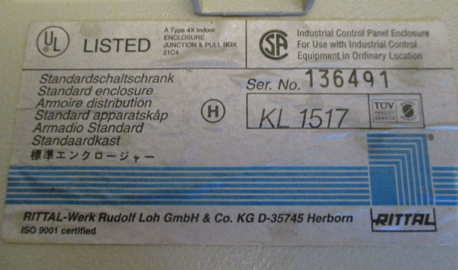 Box ID Control for Parts Only 9 Box ID Control for Parts Only