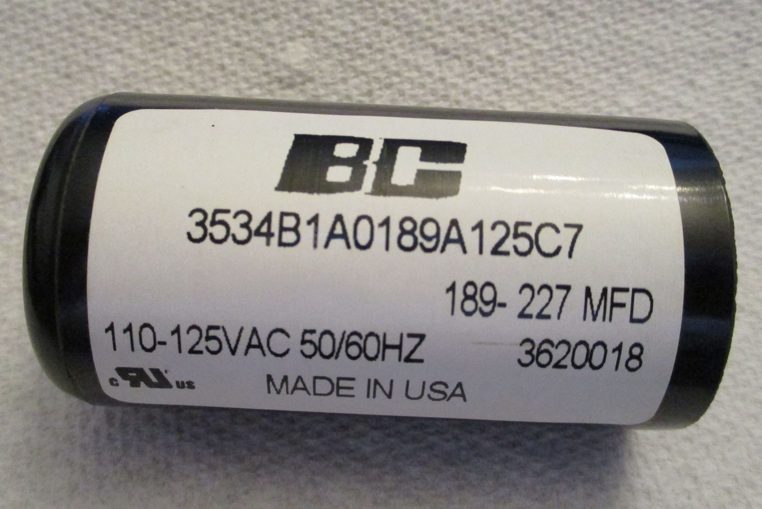 Capacitor Start 189-227Μf 110-125Vac 50/60Hz