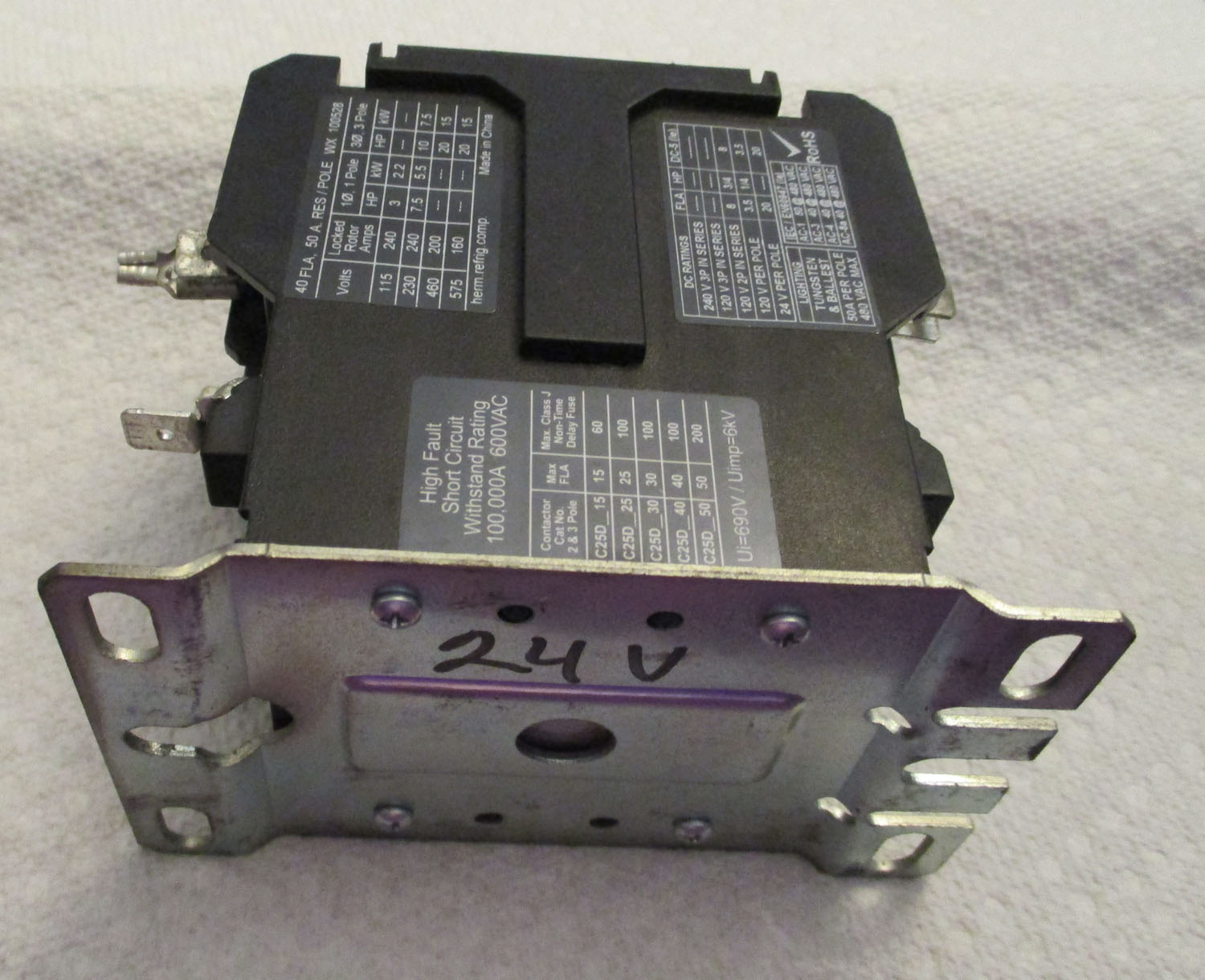 Contactor 3 Pole Defined Purpose 40Amp 115-575V 3-20Hp