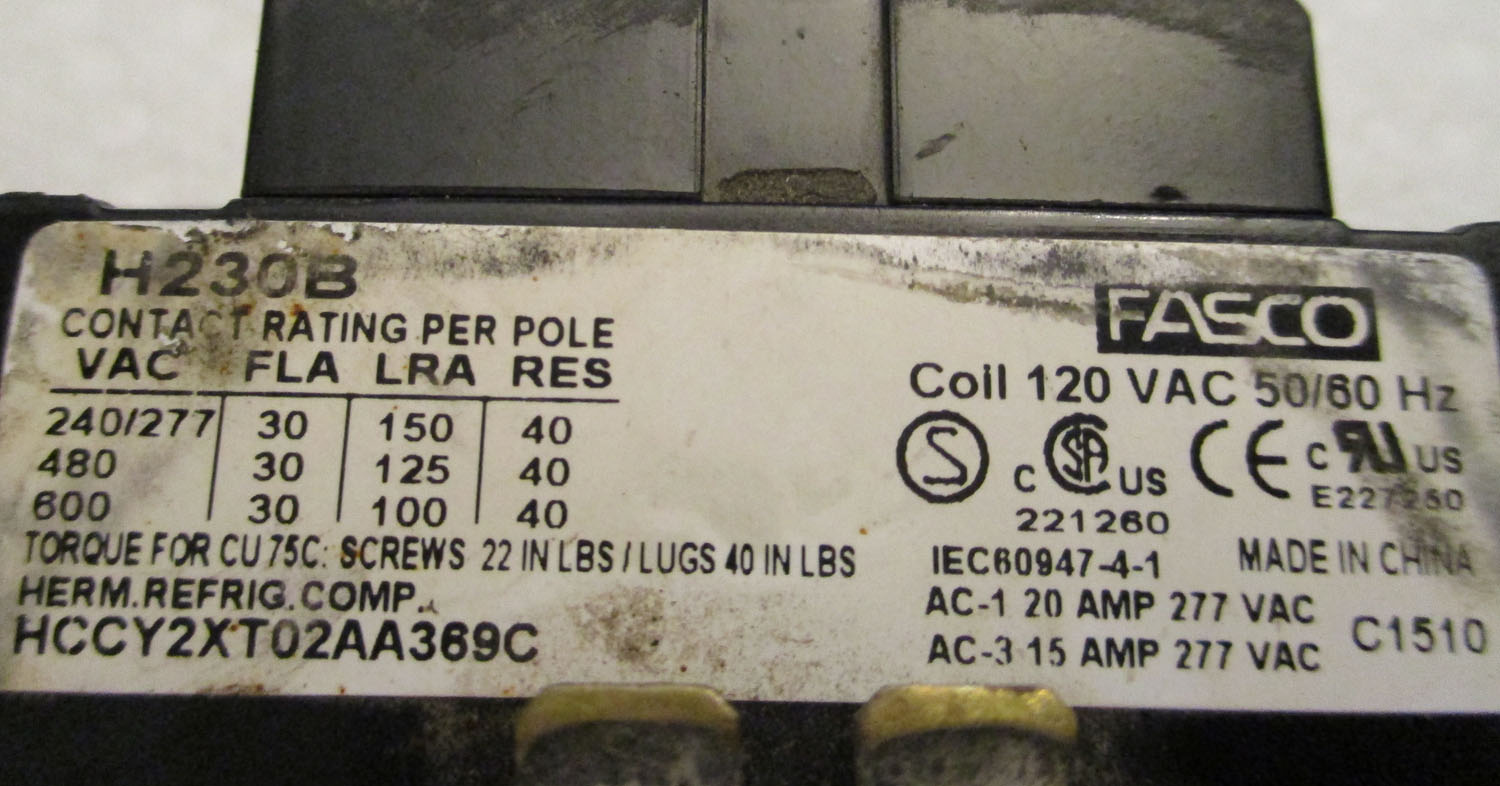 Contactor 2 Pole 240-600Vac 30Amp