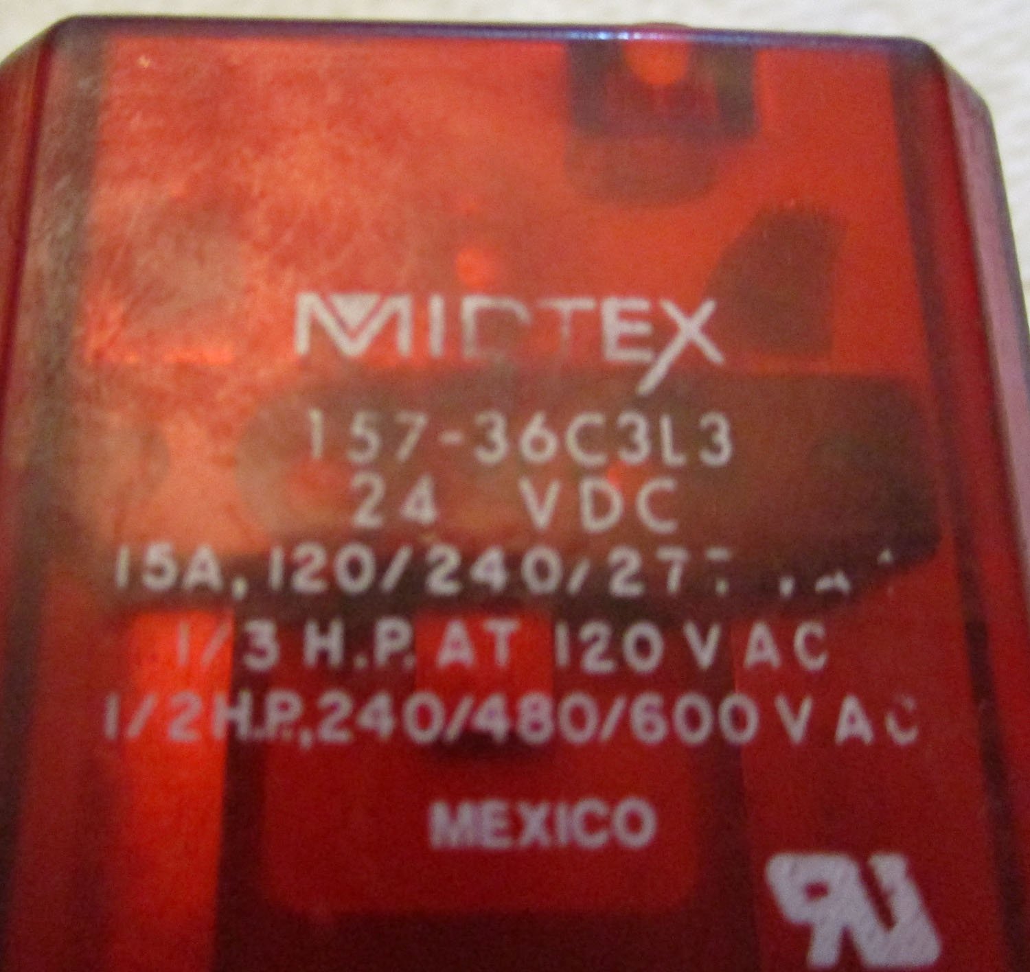 Relay 24VDC 120-600VAC 15A 1/3HP-1/2HP 4 Relay 24VDC 120-600VAC 15A 1/3HP-1/2HP