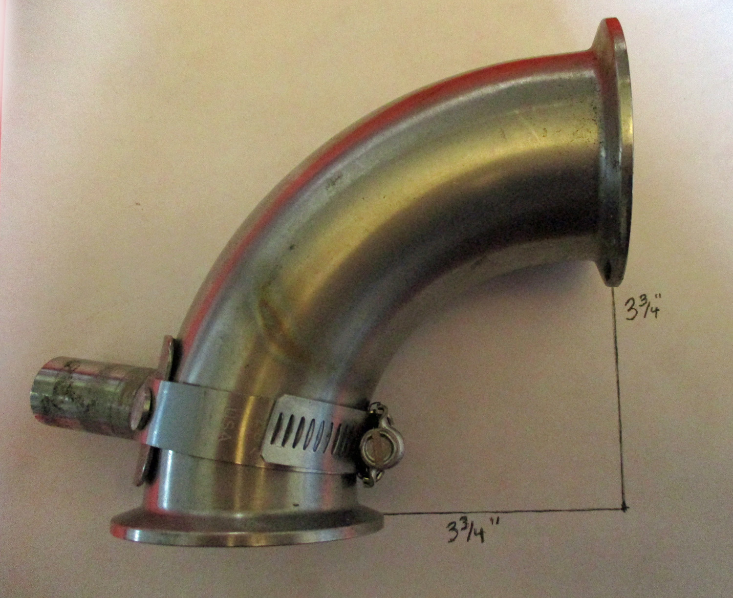 Elbow Drain 2" 90° SS w/ Clamp-On Nipple 4 Elbow Drain 2" 90° SS w/ Clamp-On Nipple