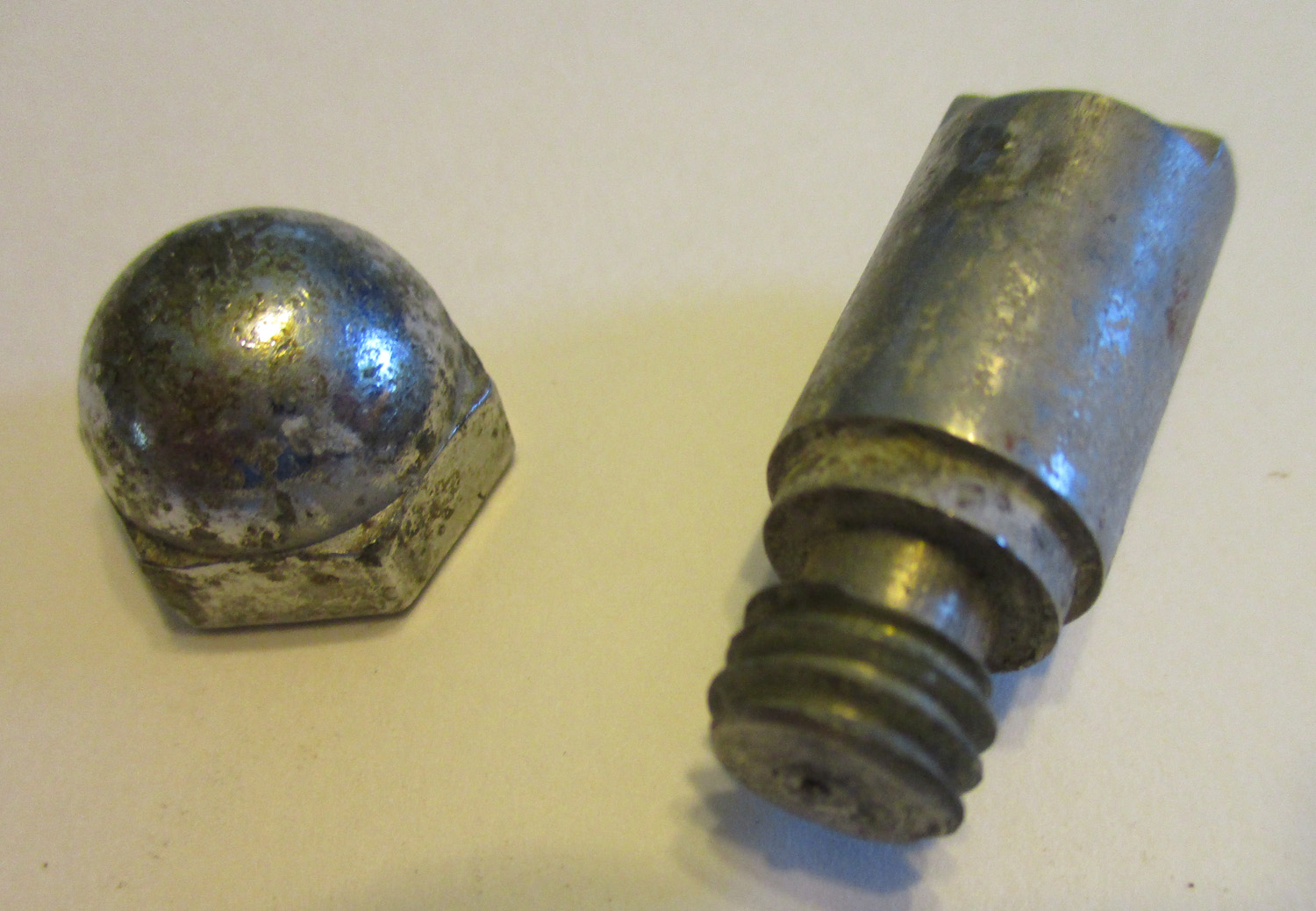 Special Bolt w/Cap Nut, SS, 1 1/2"L, #3/8-16 THD SZ 5 Bolt w/Cap Nut, SS 1 1/2"L #3/8-16 THD SZ 1/2"OD