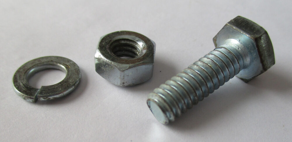 Bolt, Hex W/Nut &Amp;Amp; Washer, 15/16&Amp;Quot;L 1/4-20 Thd Sz