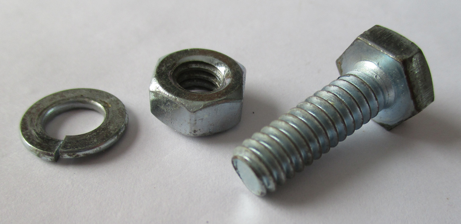 Bolt, Hex W/Nut &Amp;Amp; Washer, 15/16&Amp;Quot;L 1/4-20 Thd Sz