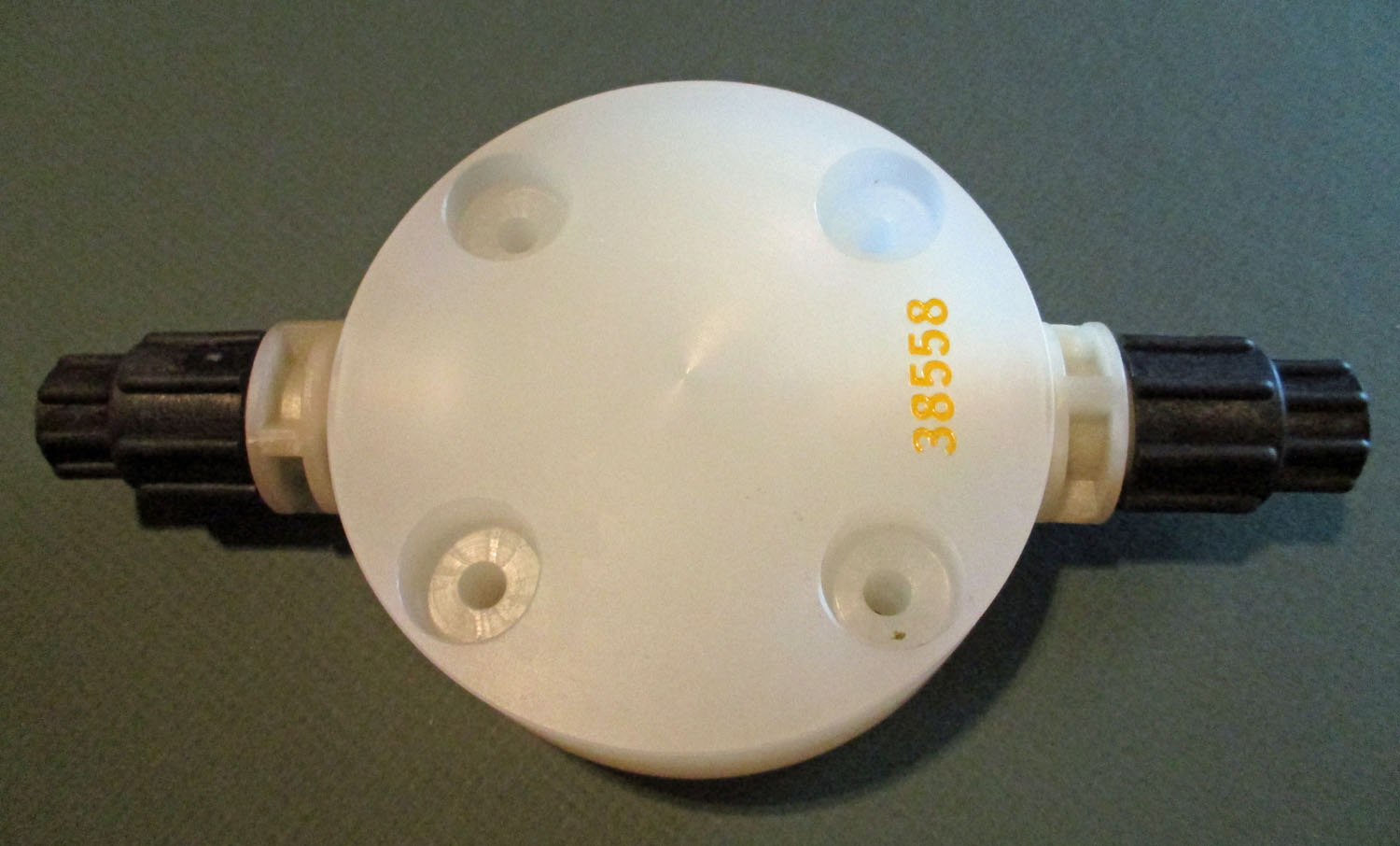 Head for Motorized Chemical Pump w/Connectors 4 Head, Ivory, Polypropylene 3 3/8"OD