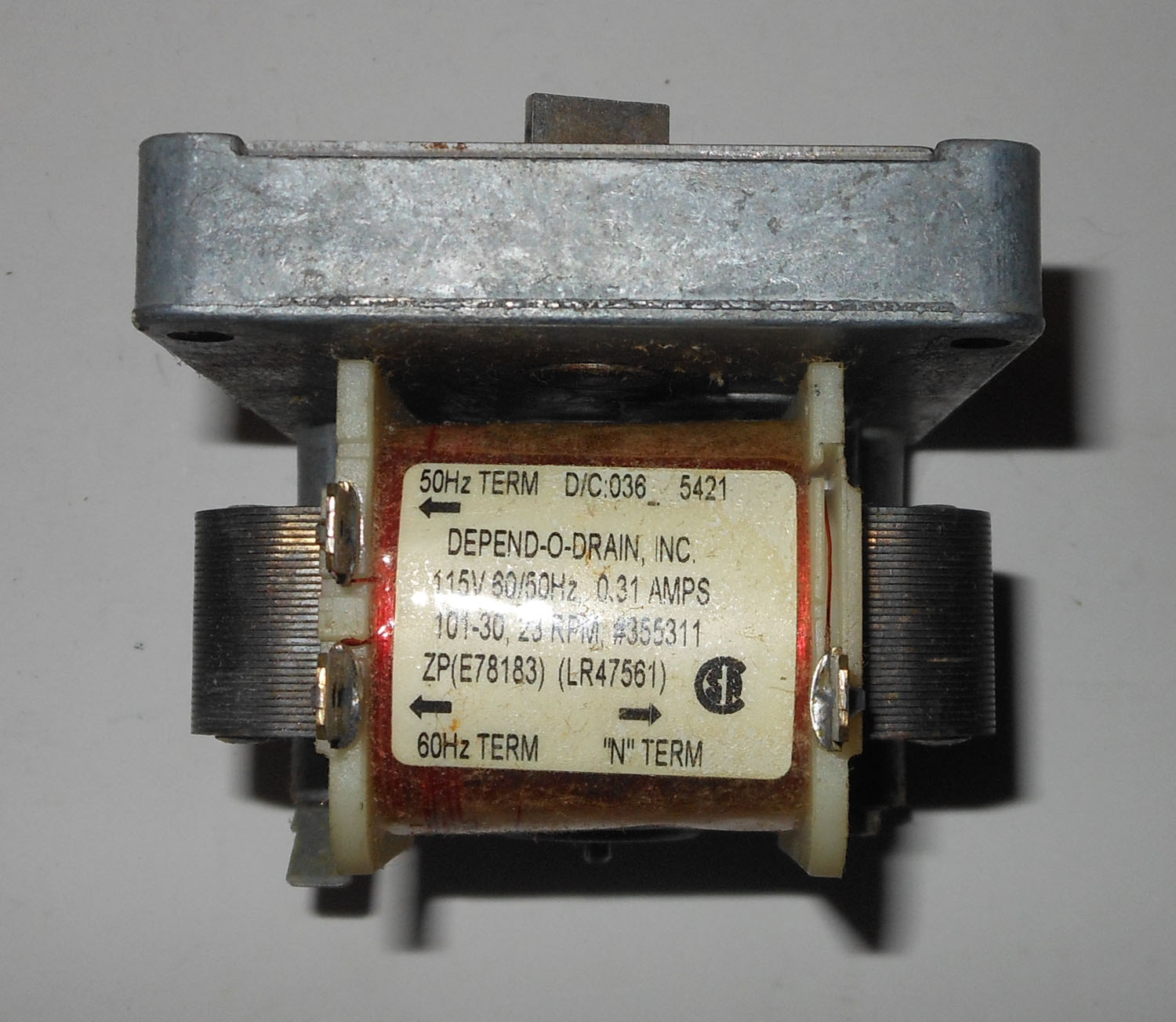 Gear Motor Assembly for Dependo Drain, 115V 5 Dependo Motor Gear Assembly Drain Replacement