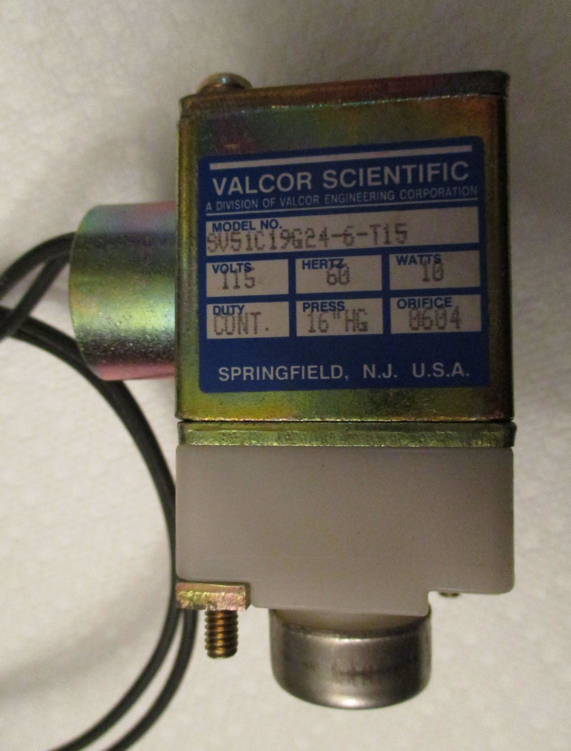 Valve Vacuum ASM 115V 60HZ 10W 5 Valve Vacuum ASM 115V 60HZ 10W