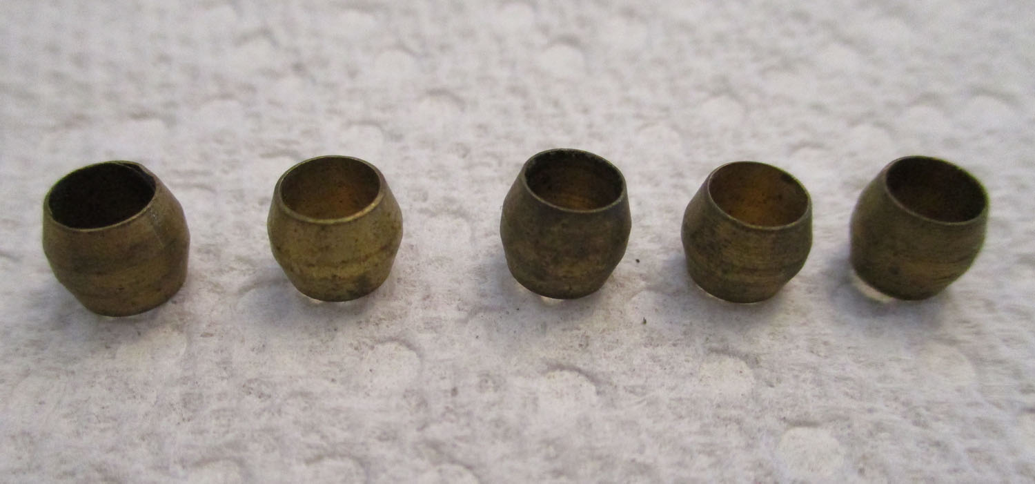 Fitting Compression Sleeve Brass 1/4" L Pkg of 5