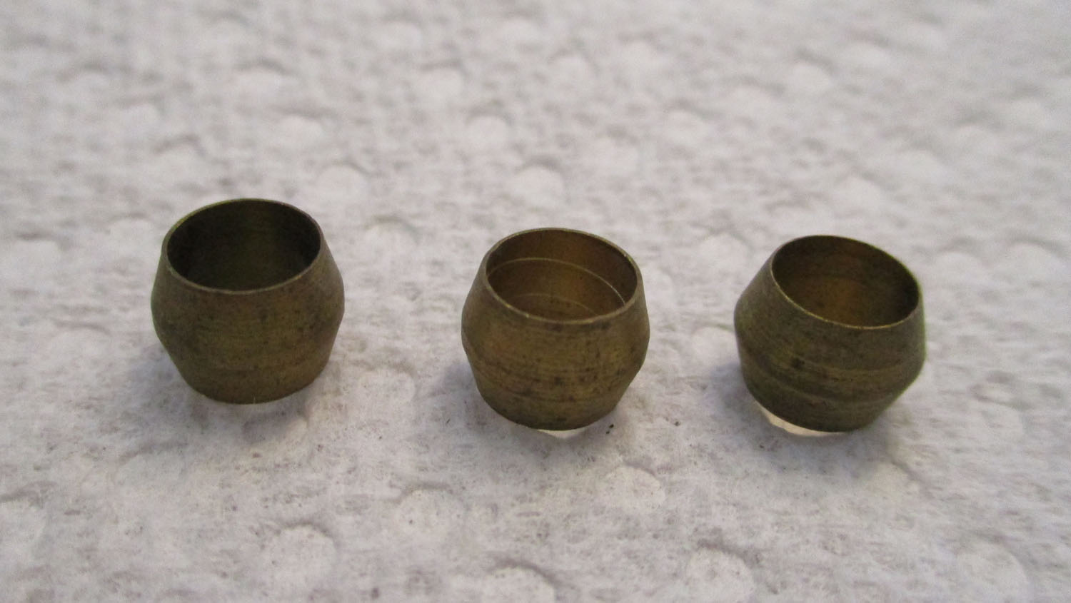 Fitting Compression Sleeve 1/4" L Brass Pkg of 3