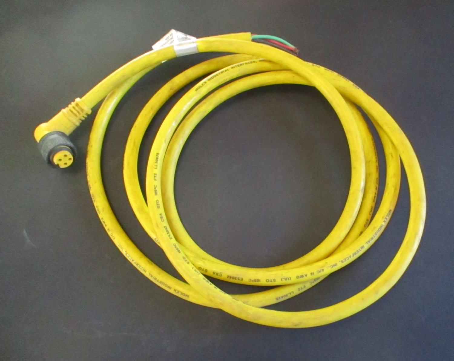 Cable Comm. 4-Pin Female 90°  600V 13AMP 9'L Used