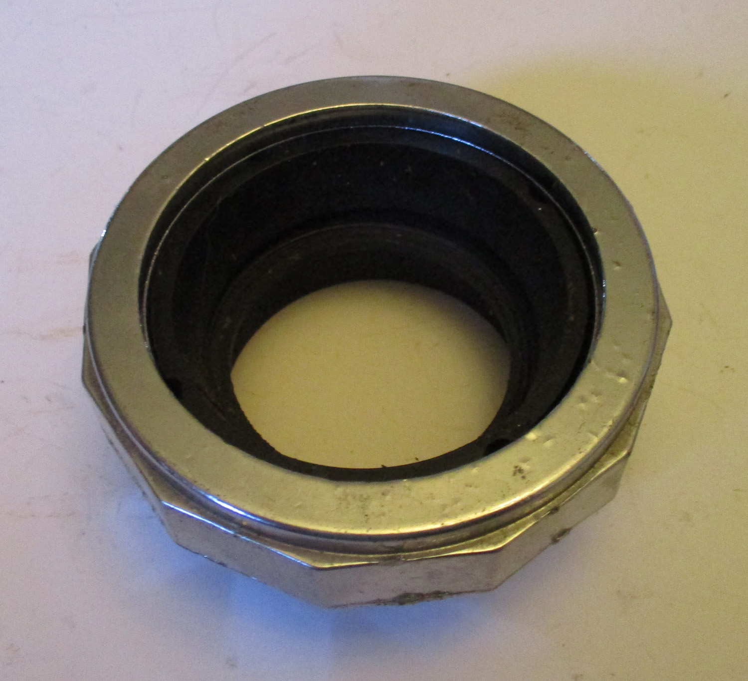 Nut Male & Female Shiny Metal Complete Unit for 2 1/2" Pipe 3 Nut Complete Male and Female Shiny Metal Unit