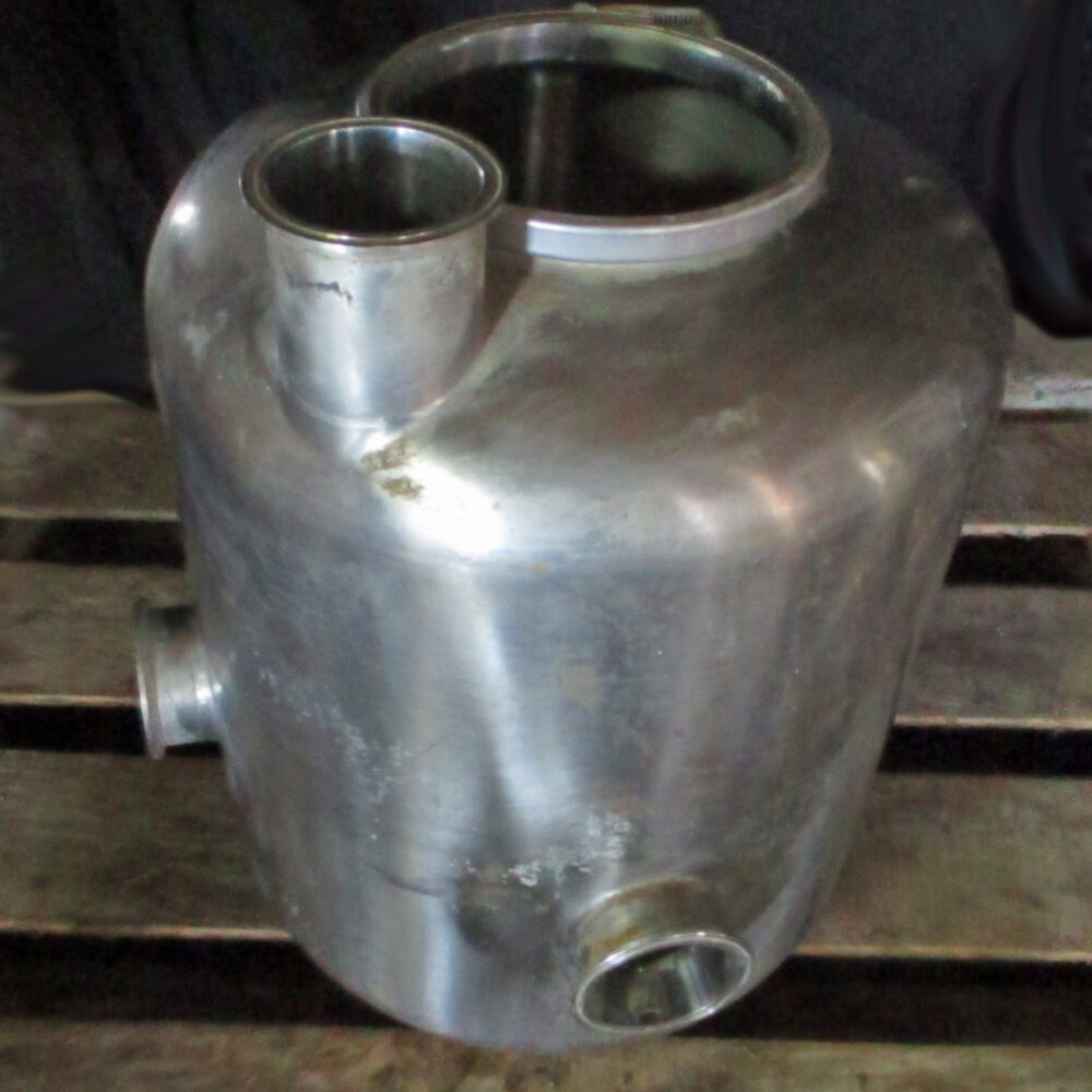 Receiver SS 3" Pipe w/90° Offset Inlets - No Lid