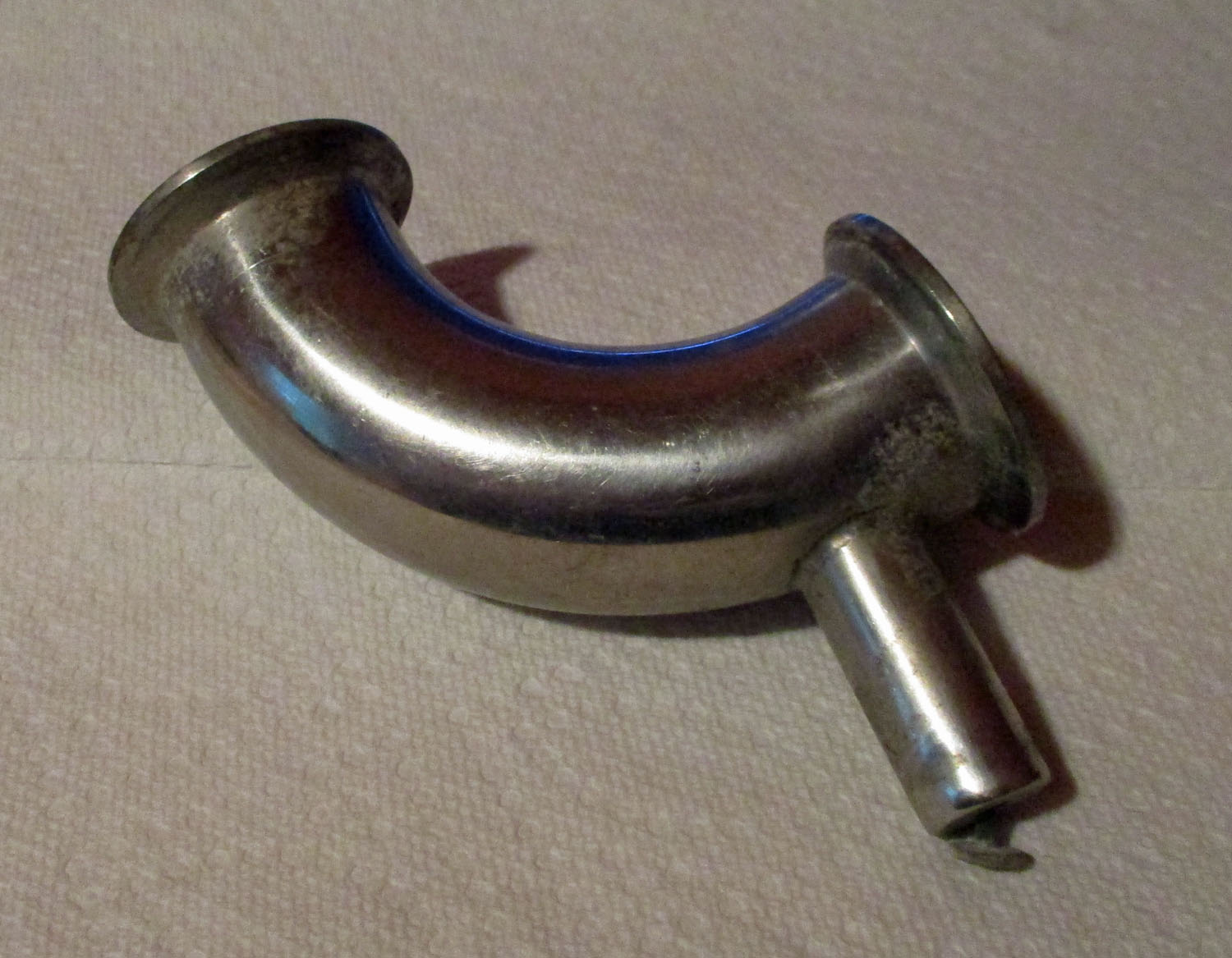 Elbow 90° w/Vented Nipple 1 1/2" Pipe w/Tri-Clover Ferrules 5 7/16"L 3 Elbow 90° w/Vented Nipple 1 1/2" Pipe w/Tri-Clover Ferrules 5 7/16"L