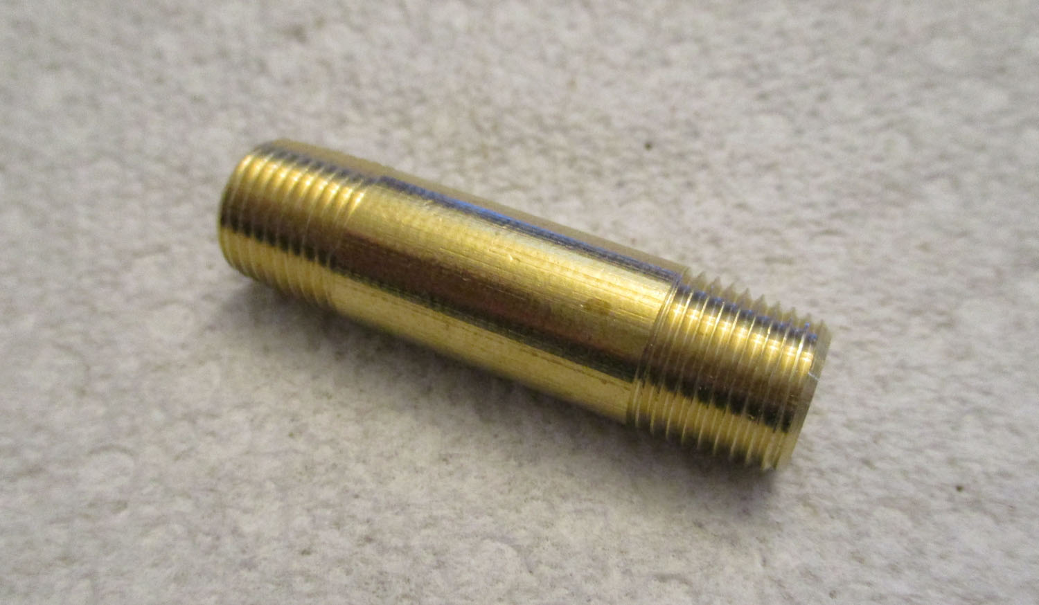 Nipple Pipe 1 3/8"L Brass 7/16-20 THD SZ