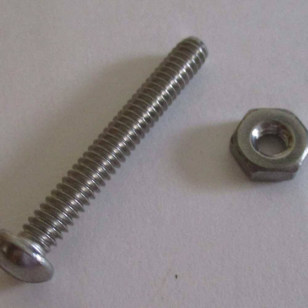 Bolt W/Nut, Ss Pn Sl, 1 9/16&Quot;L #10-24 Thd Sz