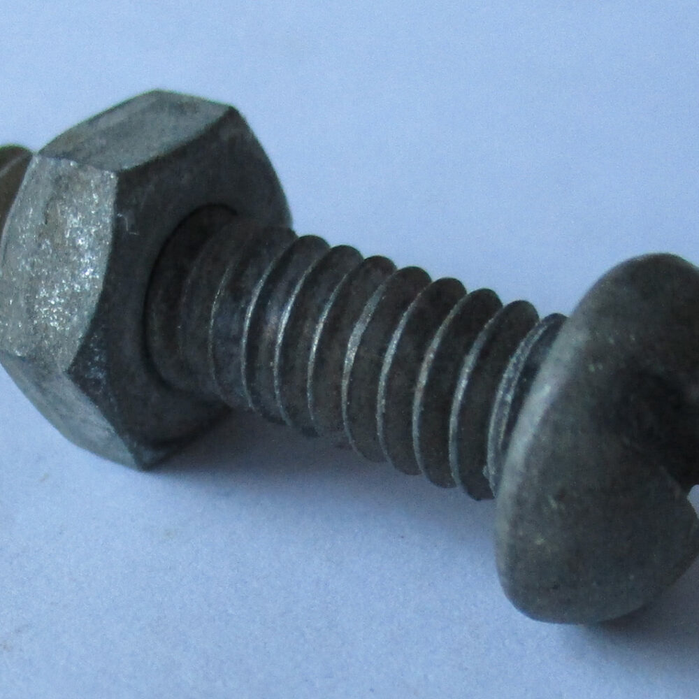 Bolt W/Nut, Rh Sl, 1 3/16&Quot;L 1/4-20 Thd Sz