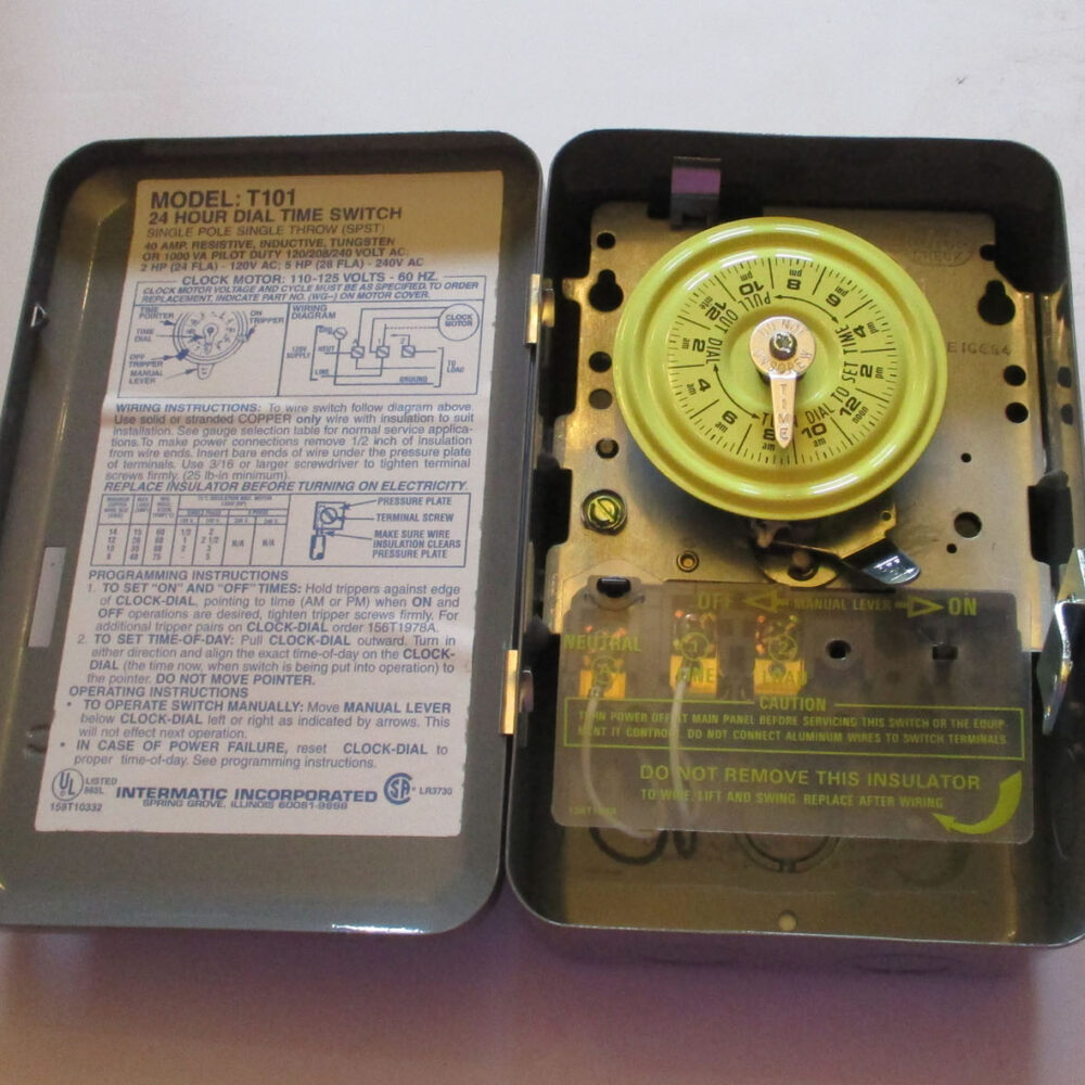 Switch Time Mechanical SPST 120VAC 40AMP