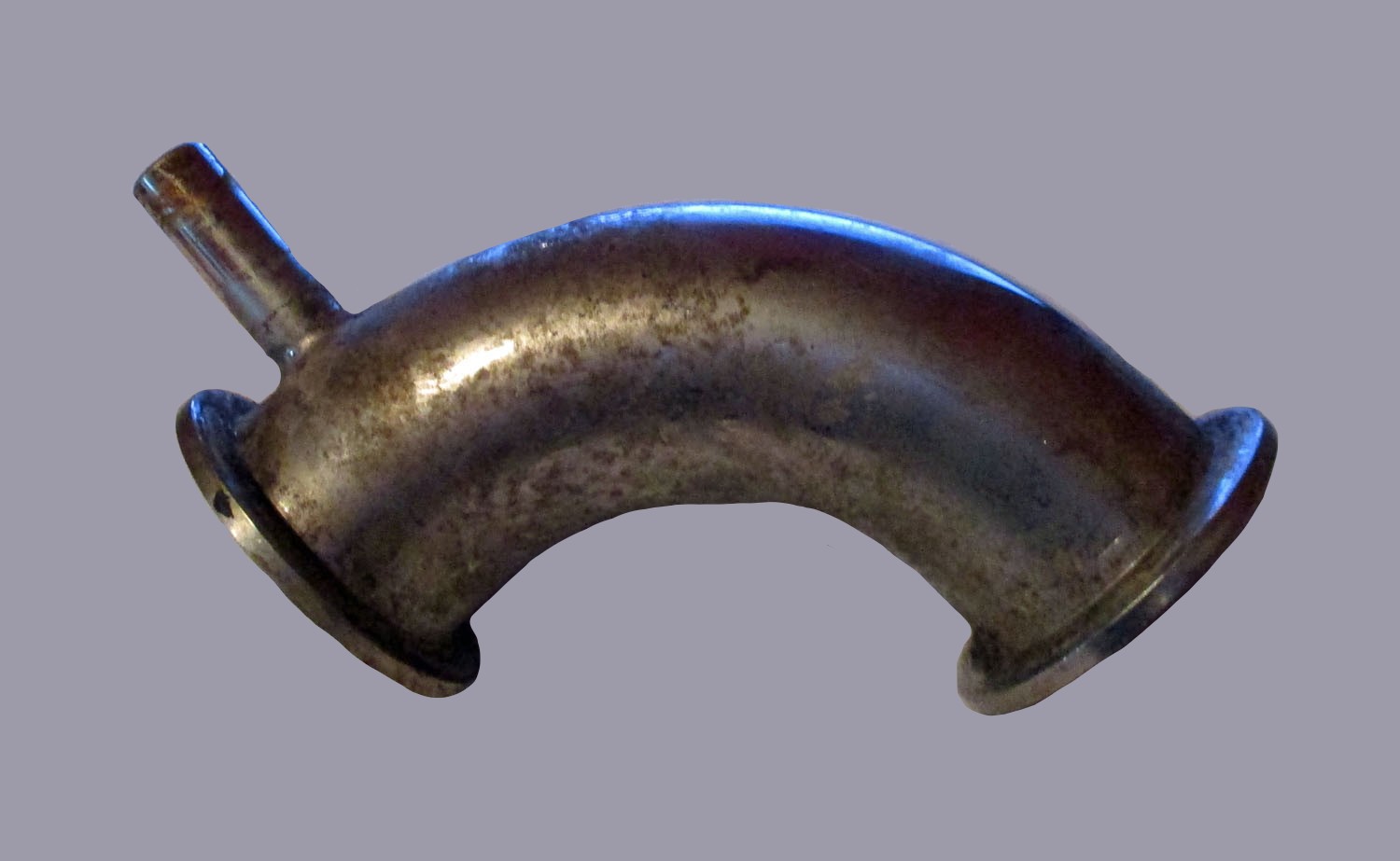 Elbow 1 1/2" Drain w/Nipple & Tri-Clover Ferrules 5 1/4"L