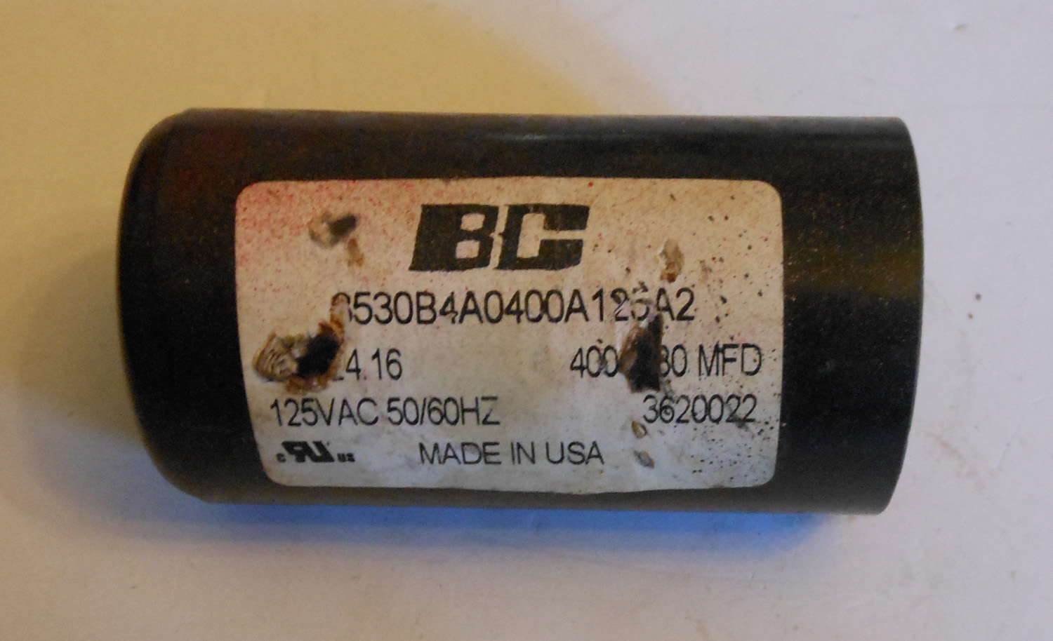 Capacitor Start 400-480Μf 125Vac 530B4A0400A125A2